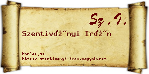 Szentiványi Irén névjegykártya