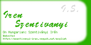 iren szentivanyi business card