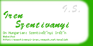 iren szentivanyi business card